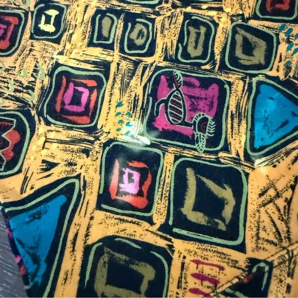 Vintage Anne Pinkerton Abstract Tribal Geometric Cotton Top Made in Japan Size M - Picture 8 of 11